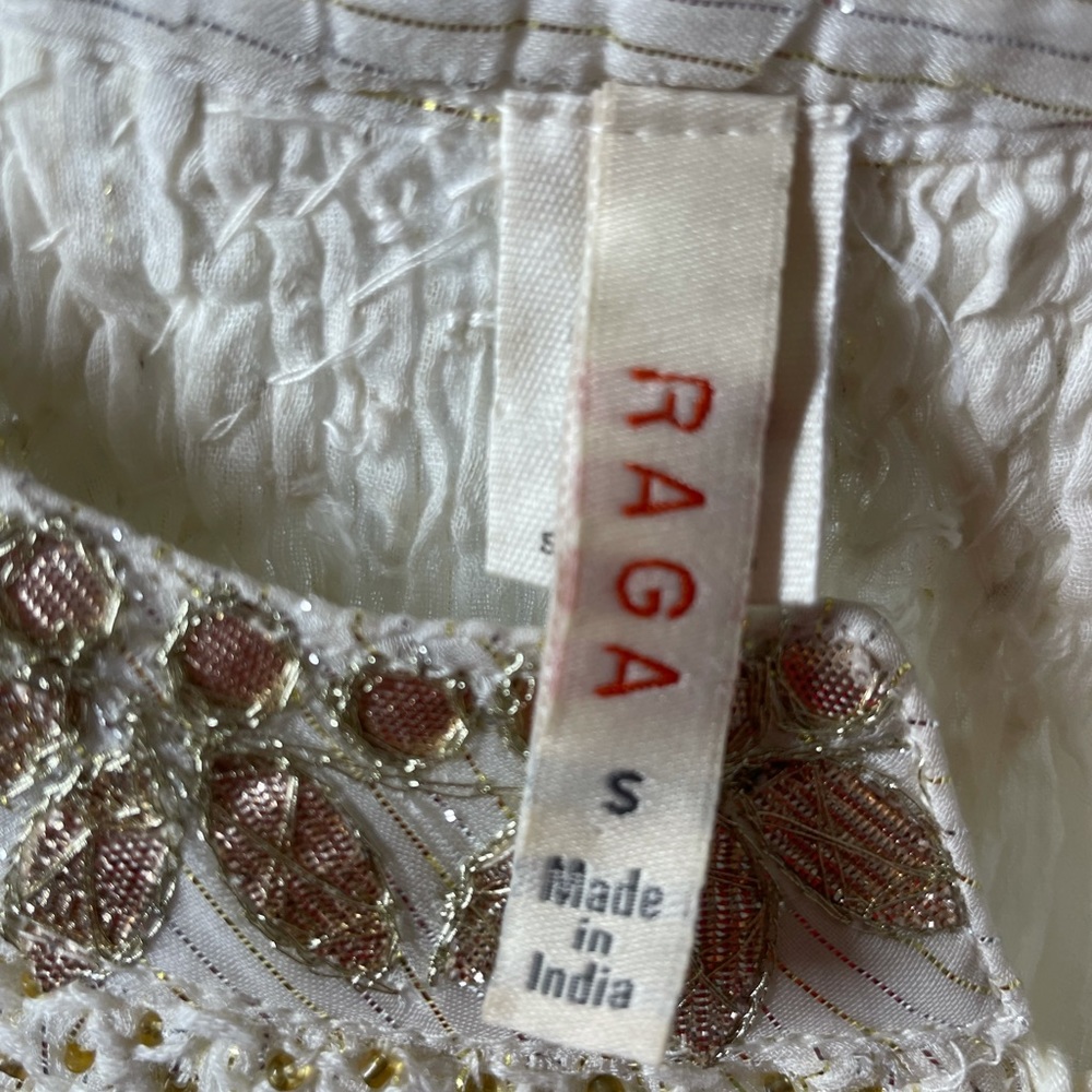 Anthropology RAGA Madi Shimmer Lined Peasant Top S - Picture 9 of 9